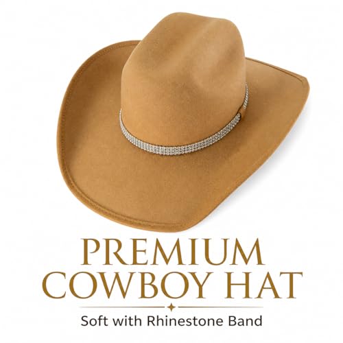 Genérico Dubetina Texana Cowboy Hat, Fashion for Men and Women, Adult, Versatile - color: Camel, size: Medium