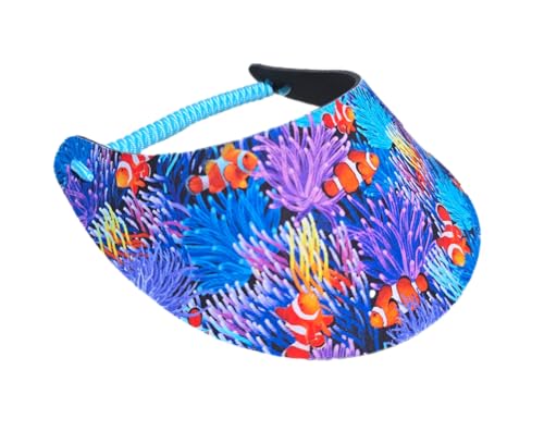Women's Beautiful Designs Lightweight Packable Foam Visor for Sun Protection and Outdoor Activities - color: Clownfish