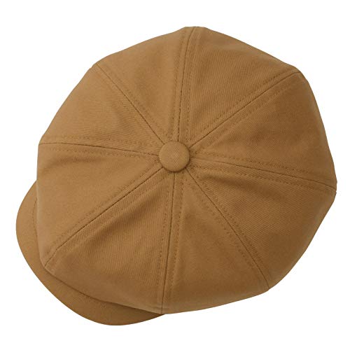 BOTVELA Men's Newsboy Flat Cap 100% Cotton Cabbie Hat - color: Brown, size: 7 7/8