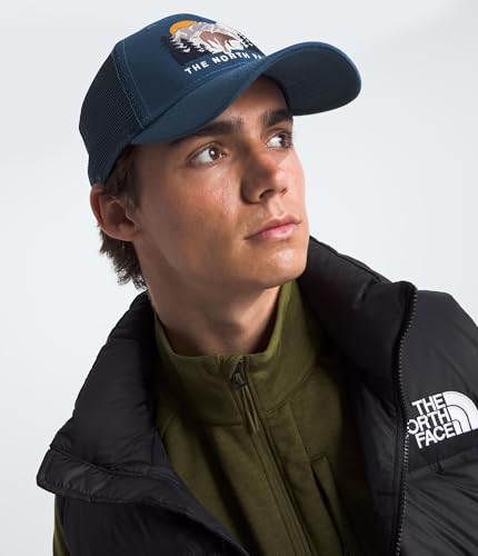 The North Face Embroidered Mudder Trucker - color: Shady Blue/Bear Graphic