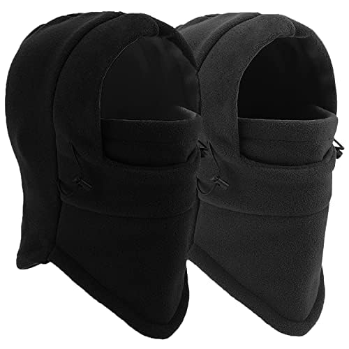Balaclava Ski Mask 2 Pcs, Windproof Warm Winter Mask for Men & Women - color: Black+dark Gray