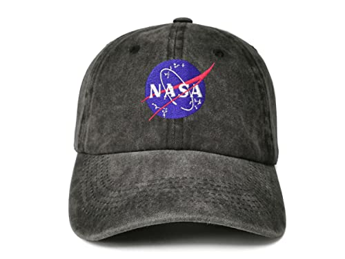 Embroidered Baseball Caps for Men and Women - color: Nasa (Washed Black)