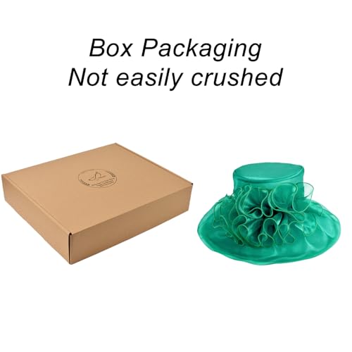 2026 Derby Hats for Women Ladies, Classy Organza Sun Hat, Church Tea Party Wedding Kentucky Fascinator Hat - color: A-4541-green