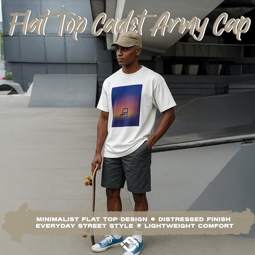Funky Junque Vintage Newsboy Cap, Women's Cadet Cabbie Hat - color: 2 Pack: Distressed Khaki & Camo