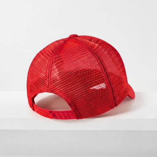 CHOK.LIDS Blank Foam Trucker Hat, Retro Mesh Rope Snapback Cap, Men Women - color: Curved Brim (Red)