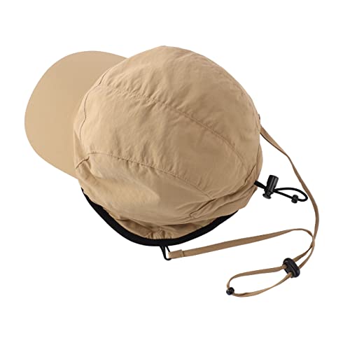 Home Prefer Waterproof Men's Winter Hats with Visor Warm Fleece Lined Baseball Cap Earflaps Trooper Trapper Hat for Men - color: Khaki