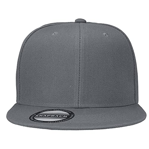 Classic Snapback Hat Cap Hip Hop Style Flat Bill Blank Solid Color Adjustable Size - color: 1pc Grey