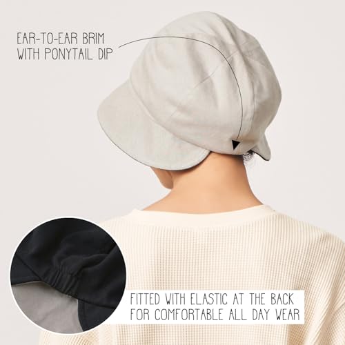 CHARM Reversible Organic Cotton Sun Hat - color: Brown & Beige Gray