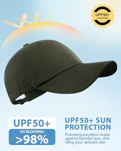 GADIEMKENSD Unstructured Baseball Cap Adjustable, Running Hat for Men Women, Cotton Dad Hat Plain for Outdoors Activities - color: Army Green