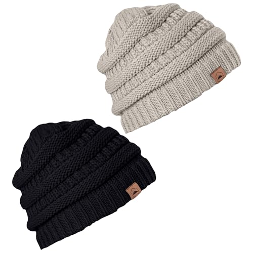 Tough Headwear Slouchy Beanie Hat - Itch-Free Winter Hats for Women - Stretchable Beanies for Women - Acrylic Winter Gear - color: Bkbg