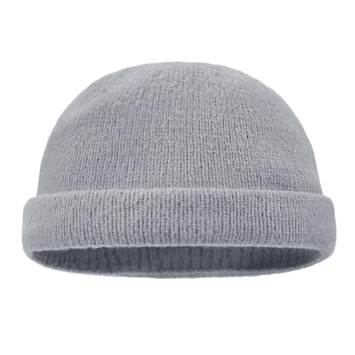 Croogo Beanie Docker Cap Rolled Cuff Brimless Hat Worker Sailor Skullcap - color: Ct49-gray