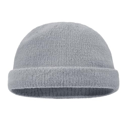Croogo Beanie Docker Cap Rolled Cuff Brimless Hat Worker Sailor Skullcap - color: Ct49-gray
