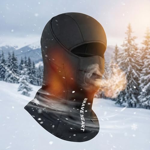 Balaclava Ski Mask Waterproof Anti-Fogging Windproof Winter Gear Thermal Face Mask for Men Women - color: Jet Black M
