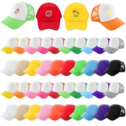 Hercicy 40 Pack Blank Trucker Hat Bulk - color: Multiple Colors
