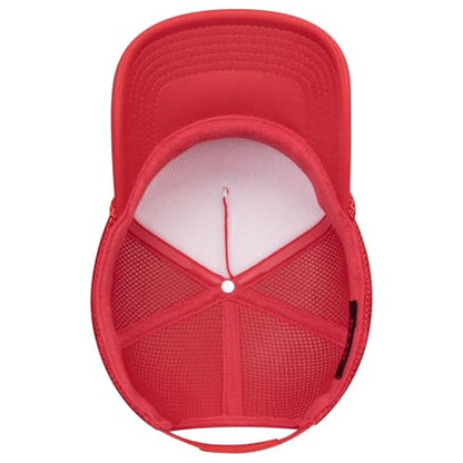OTTO Cap 5 Panel High Crown Air Mesh Back Trucker Hat | Bulk Packs - color: 002 - Red