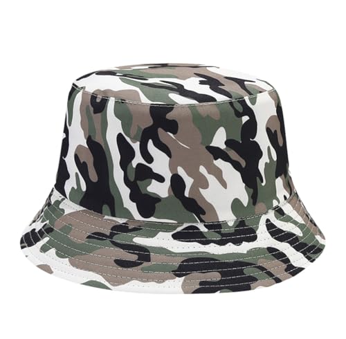 Printed Bucket Hat - Reversible Packable Summer Travel Beach Sun Cap for Men Women Teens - color: Camo