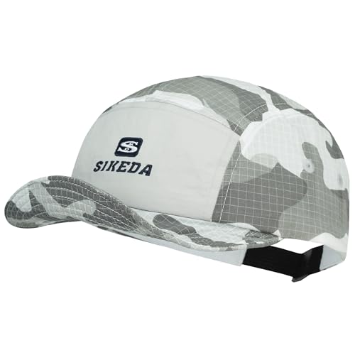 CLAPE Short Brim Cap for Men, Camouflage Quick Dry 5 Panel Running Hat - color: Bssd2577-grey