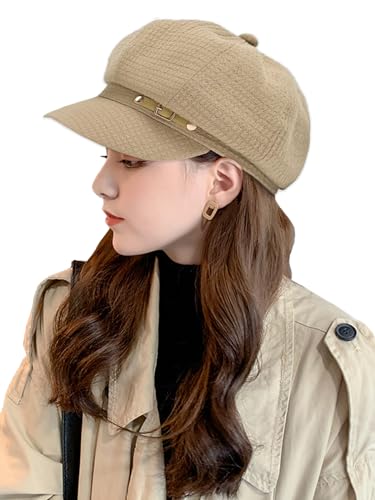 Women Beret Newsboy Hats Classic Autumn Spring Winter Cap - color: Khaki-2