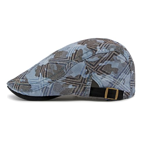 2 Pack Men's Plaid Cotton Flat Newsboy Ivy Cabbie Golf Gatsby Cap Hat - color: 605bk