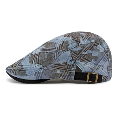 2 Pack Men's Plaid Cotton Flat Newsboy Ivy Cabbie Golf Gatsby Cap Hat - color: 605bk
