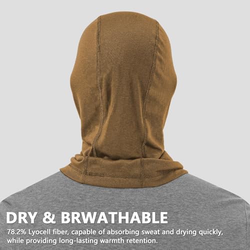 Summer Cooling Balaclava UPF 50+ Full Face Cover Lightweight for Men Women - color: Coco Brown
