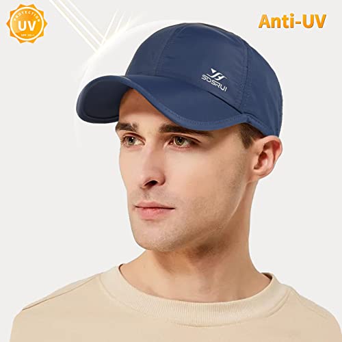 Running Hat Mesh Quick Dry Hat Baseball Cap for Women Men - color: Navy Blue 2