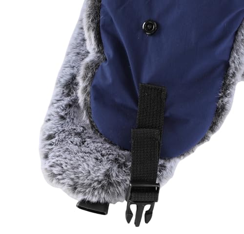 Connectyle Trapper Hat for Men Women Faux Fur Trooper Trapper Winter Hat with Ear Flaps Waterproof Ushanka Hunting Hats - color: Navy Blue