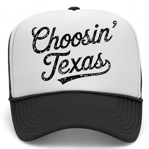 BROTHER TRUCKERS Choosin' Texas Distressed Mesh Back Hat - color: Black/White