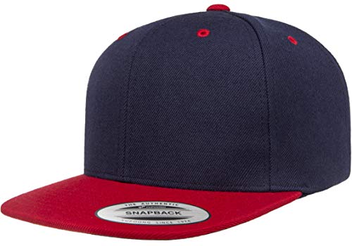 Flexfit Unisex Adult Yp Classics Premium Snapback Cap – 2-Tone - color: Navy/Red