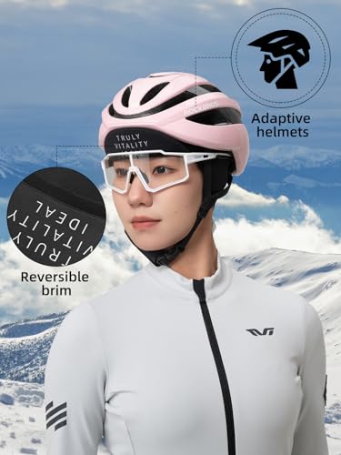 ROCKBROS Winter Cycling Caps for Women Windproof Helmet Liner With Visor