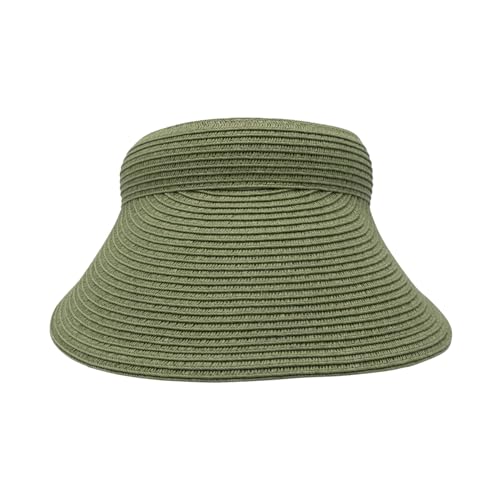 Toyo Braid Clip On Visor Wide Brim Hat Sun Protection for Women - color: Cactus