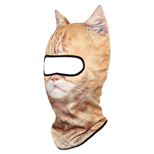 WTACTFUL 3D Animal Ears Balaclava, Breathable Face Mask for Halloween - color: Exotic Shorthair Meb-25