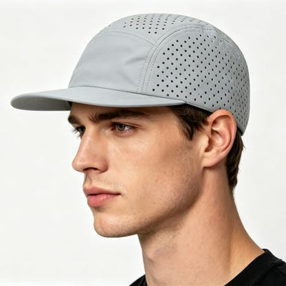 COOLSOME Five Panels Hat Basic Daily Wear Breathable Mesh Airy Quick Dry Cap - color: Laser Mesh|light Gray L 60-62cm