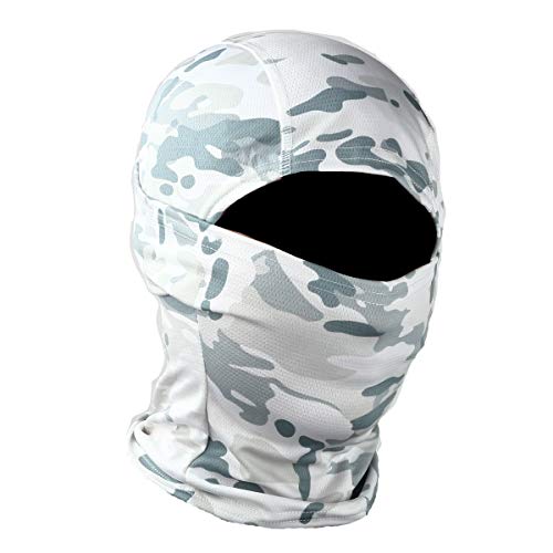 TOPTIE Mesh Balaclava with Hinge Design, Breathable Helmet Liner - color: Snow Camo