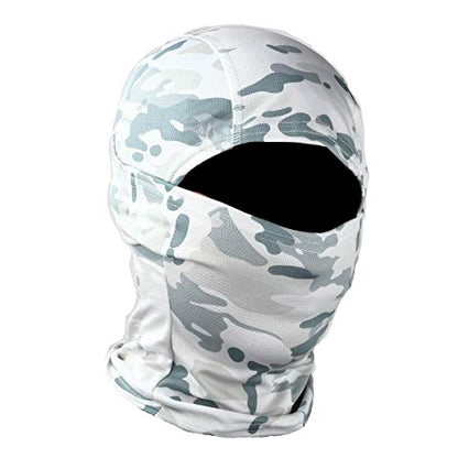 TOPTIE Mesh Balaclava with Hinge Design, Breathable Helmet Liner - color: Snow Camo