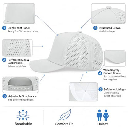 5 Panel Baseball Cap Quick Dry Mesh Snapback Hat for Women Men - color: Black+navy+lightgrey