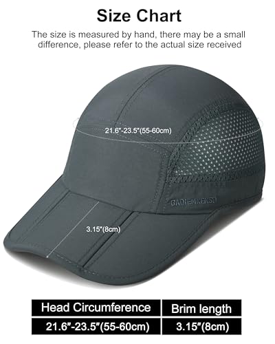 GADIEMKENSD Mens Folding Outdoor Hat Long Brim UPF 50+ Sun Protection - color: Folding Dark Gray