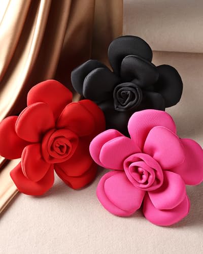 Zinniday Rose Flower Fascinators Hats - 2026 Elegant Extra Large Fascinator Hat Rose Cocktail Headpiece for Women Church - style: Pink Large Flower