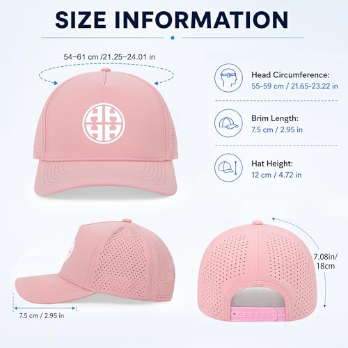 HH HOFNEN Quick Dry Baseball Cap Mesh Snapback Hat Golf Ball Cap Men Women - color: Pink