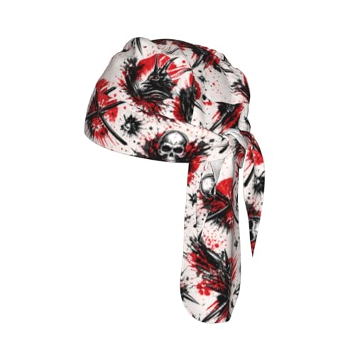 Do Rag Skull Cap Breathable Cycling Cap Adjustable Headscarf Helmet Liner for Men Women - color: Japanese