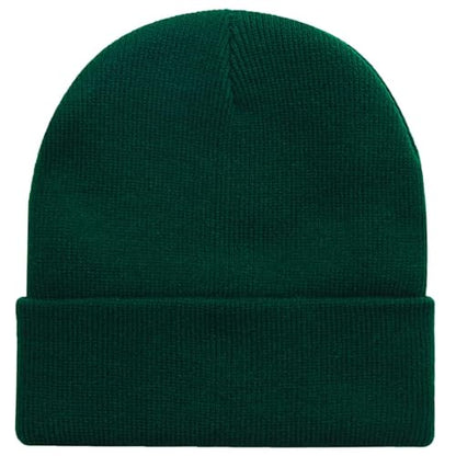 Rosoz Beanie for Men Women Cuffed Knit Hat Winter Beanies Skull Cap Unisex - color: Dark Green1