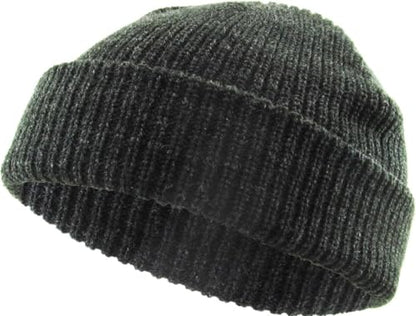 Fisherman Short Beanie Leon Roll up Trawler Classic Skullcap Hipster Beanie Warm Winter Hats Acrylic Ribbed Knit Cuff Daily - color: Dark Gray Fisherman Beanie
