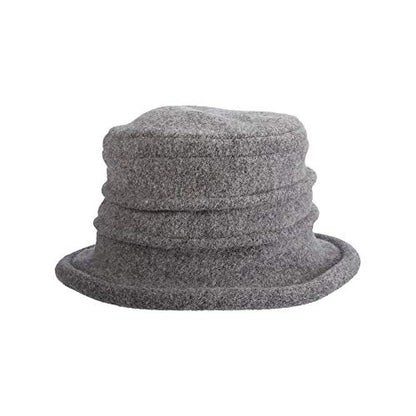 Scala Collezione Women's Boiled 100% Wool Cloche Hat - color: Grey