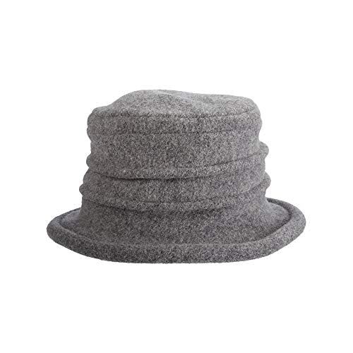 Scala Collezione Women's Boiled 100% Wool Cloche Hat - color: Grey