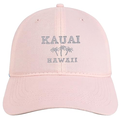 Trendy Apparel Shop Kauai Hawaii Embroidered Brushed Cotton Cap - color: Light Pink