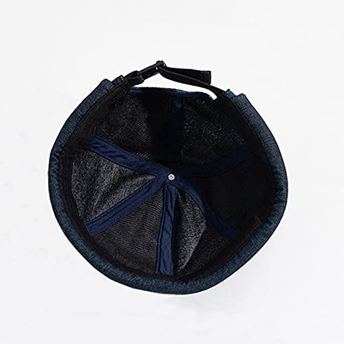 Men Hats Docker Cap Hats Beanie Sailor Cap Worker Hat Rolled Cuff Retro Brimless Hat with Adjustable (318-Dark Blue)