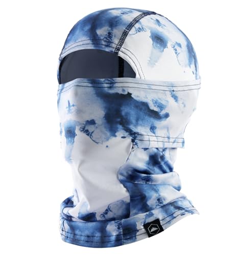 Tough Headwear Balaclava Ski Mask - Breathable Face Mask for Men - Flexible Hinge Full Face Cover - Windproof Motorcycle Gear - color: Fishing Camo (Blue/White)