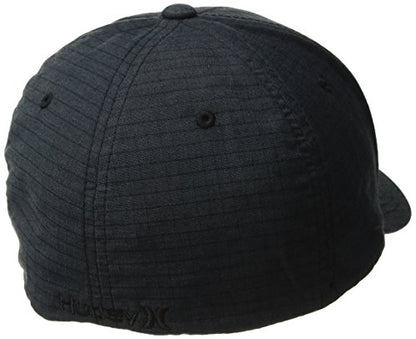 Hurley Men's Caps - One & Only Flexfit Baseball Cap - Fitted Hats for Men (S-XL) - color: Black/Black Ripstop, size: Small-Medium