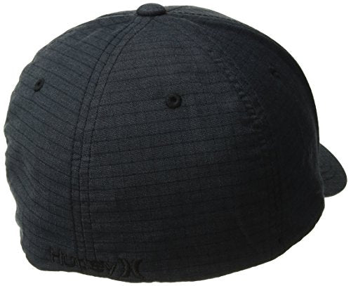Hurley Men's Caps - One & Only Flexfit Baseball Cap - Fitted Hats for Men (S-XL) - color: Black/Black Ripstop, size: Small-Medium
