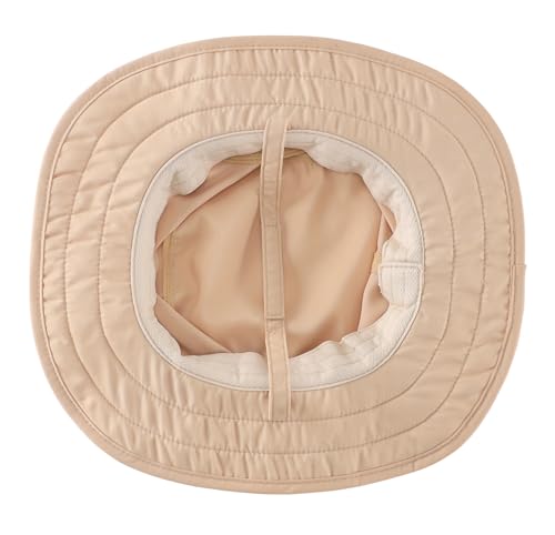 Connectyle Kids Sun Hat for Boys Girls Wide Brim Bucket Hat UPF 50+ Sun Protection Hat Breathable Summer Beach Hat - color: Khaki